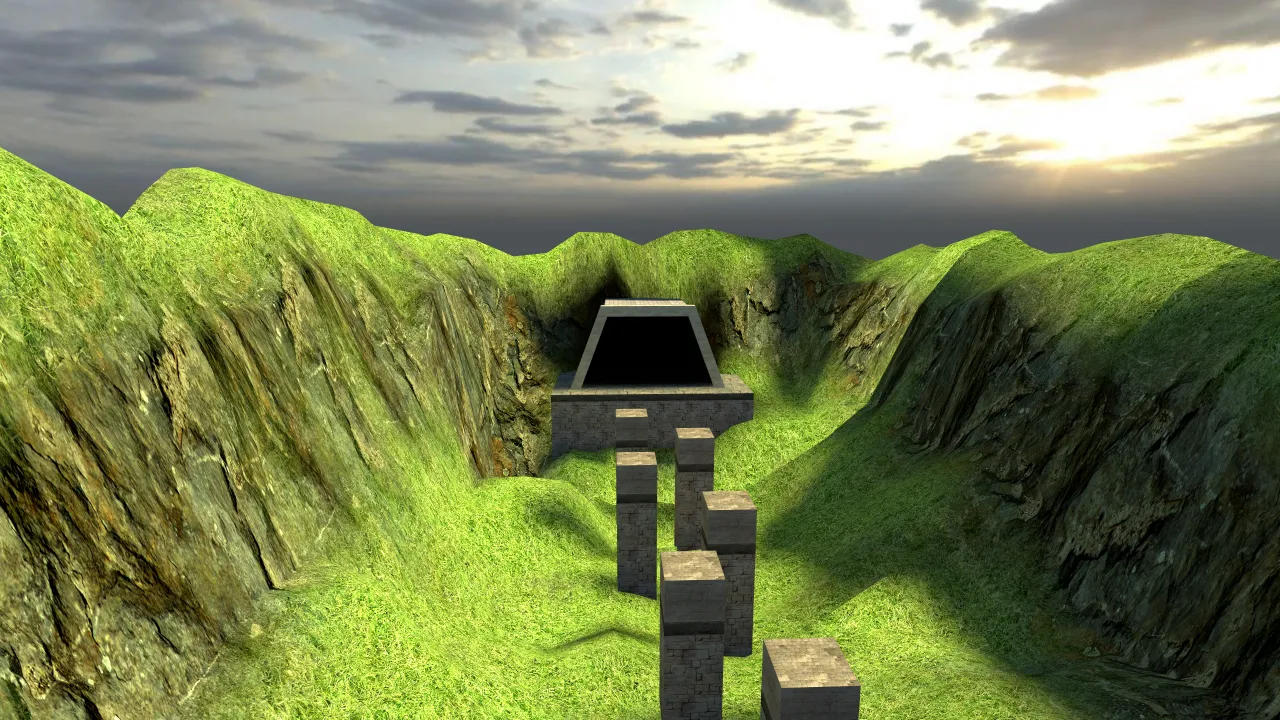 bhop_speedrun_valley, in-game view